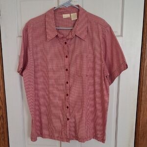 Bobbie Brooks Red and White Gingham Button-Up Shirt